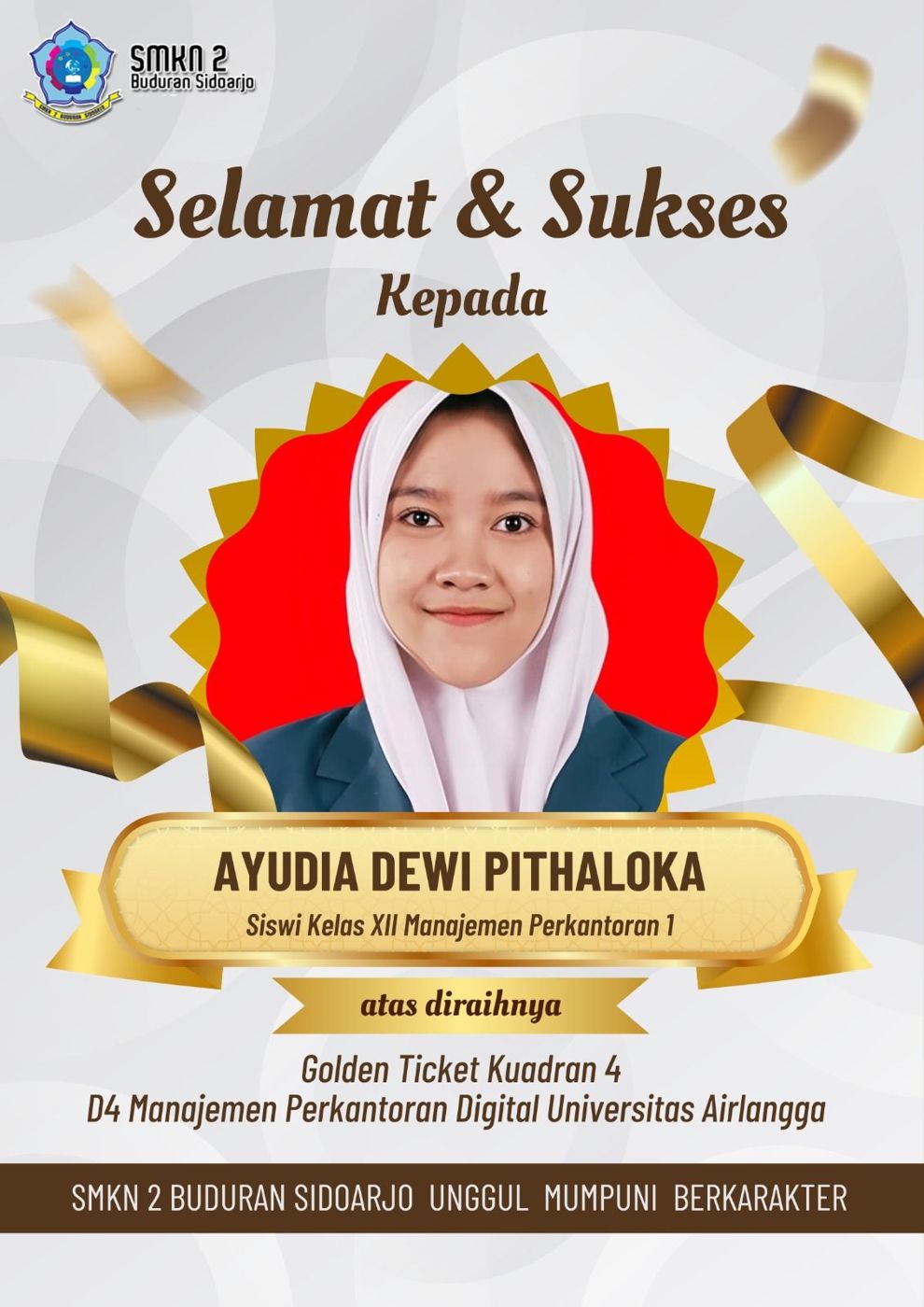 Selamat & Sukses untuk Ayudia Dewi Pithaloka