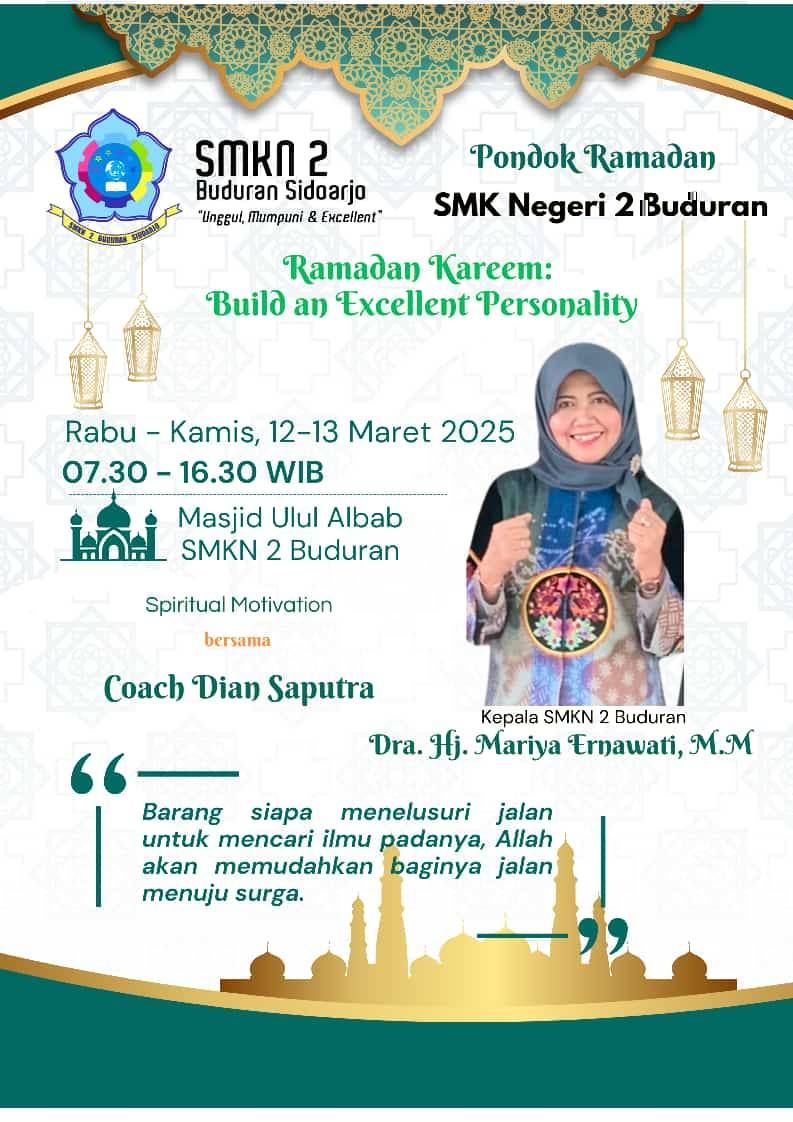 PONRA ( PONDOK RAMADHAN) SMKN 2 Buduran BERLIAN ( Berbagi Kemuliaan di Bulan Ramadhan)