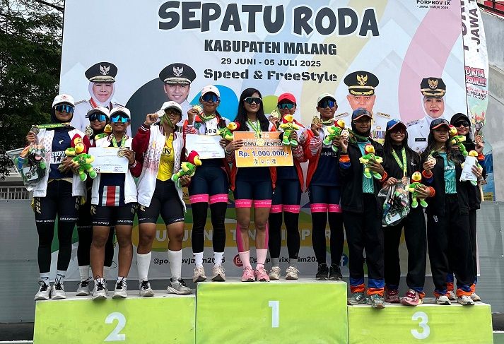 Alysa Siswi SMKN 2 Buduran Mengulang Sukses, Raih 3 Juara Sepatu Roda di Porprov IX Jatim 2025
