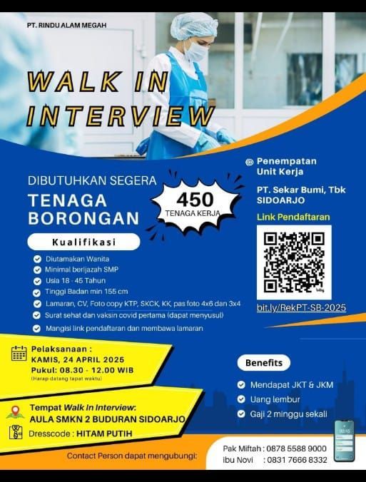 Info Loker PT. Rindu Alam Megah | BKK SMKN 2 Buduran