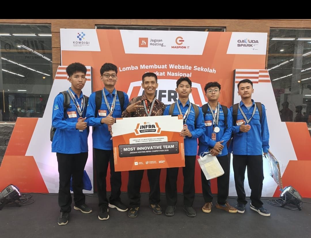 Selamat! Tim SMKN 2 Buduran ( HENGKEL TZY) meraih juara the most innovative team dalam JHIC (JAGOAN HOSTING INFRASTRUCTURE COMPETITION) Tingkat Nasional