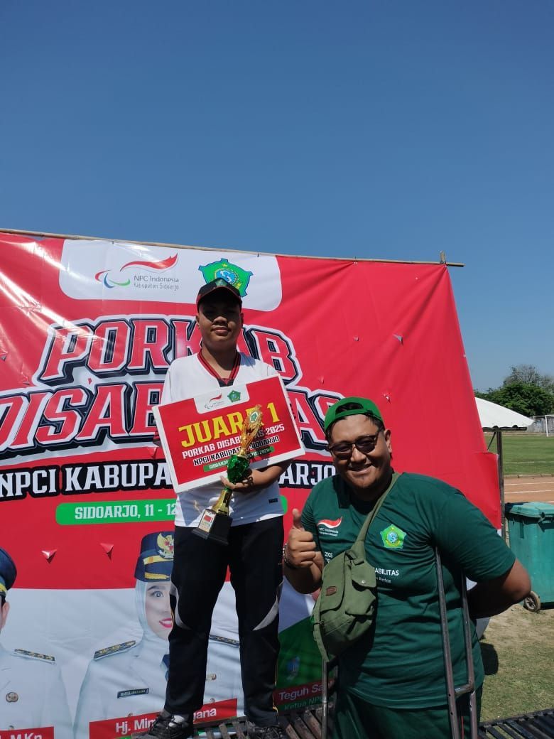 Selamat! Erfa Ilmi Bayupratama Juara 1 Tolak Peluru PORKAB DISABILITAS Kabupaten Sidoarjo
