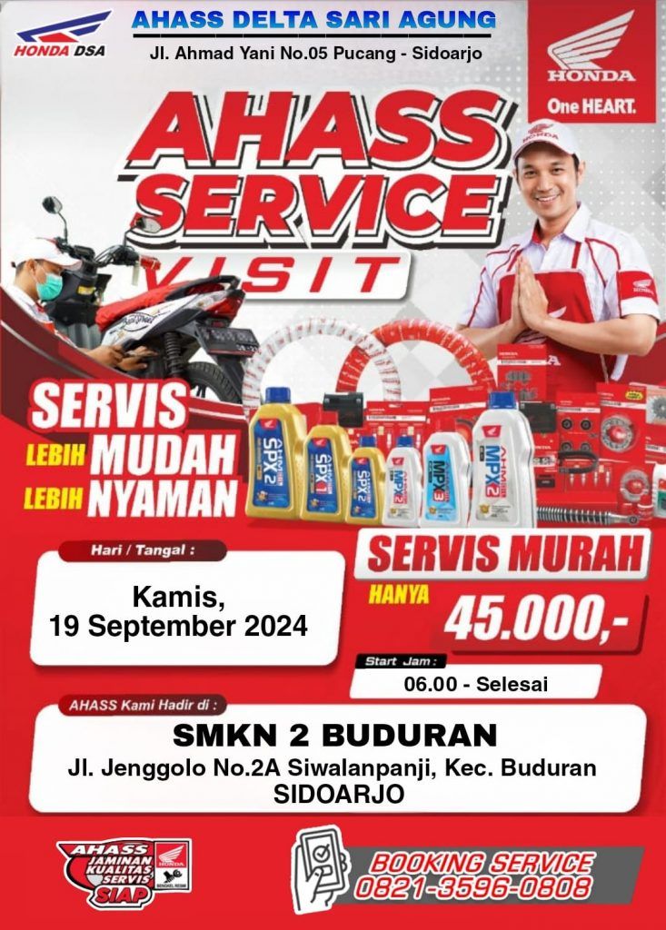 AHASS Goes To School, Kerjasama SMKN 2 Buduran dengan Honda AHASS